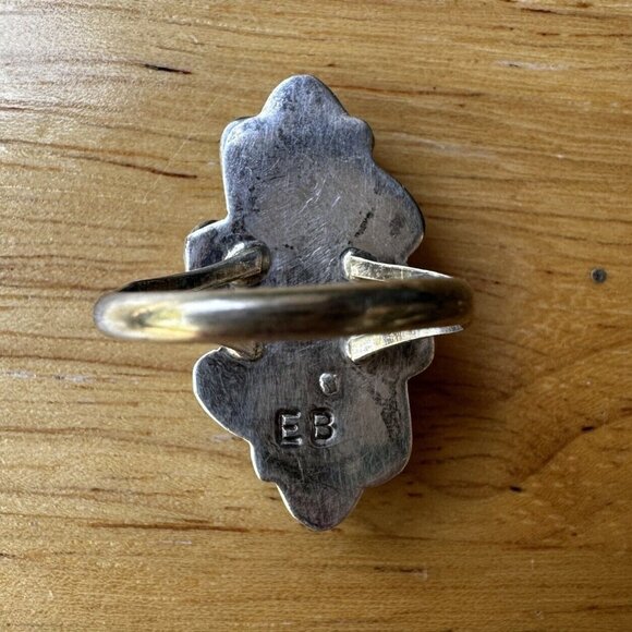 VTG‎ Edward Becenti Sterling Native American Navajo Pink Shell Ring Size 6.25 - Picture 8 of 8